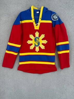 Seattle Mariners Filipino Heritage Night Adult Small Hockey Jersey Hooded